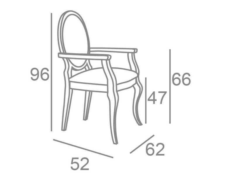 Fauteuil tapissé avec accoudoirs et pieds Chippendale -AMBER