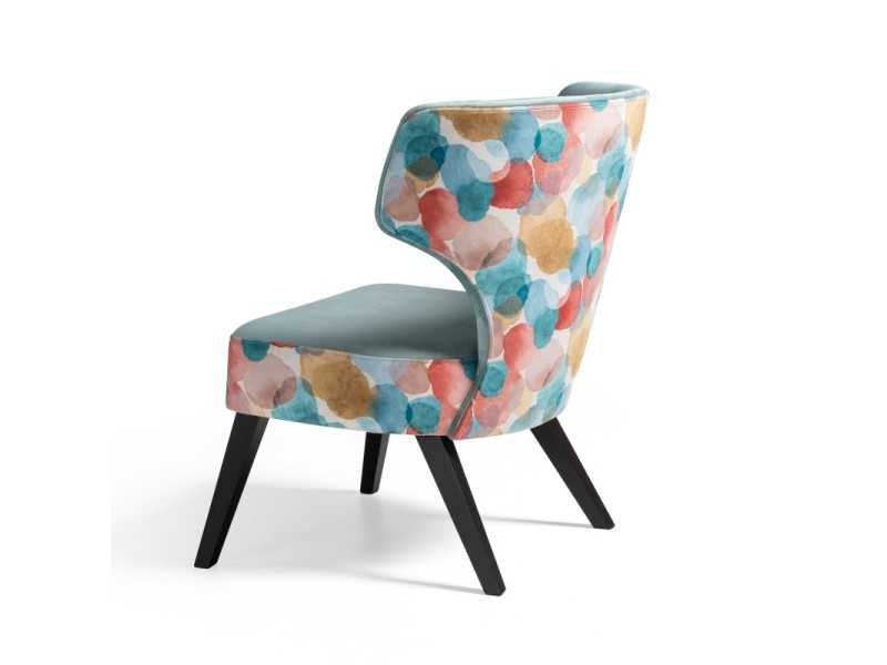 Fauteuil à oreilles design avec pieds en bois - APRA