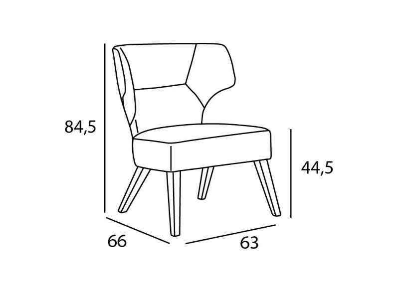 Fauteuil à oreilles design avec pieds en bois - APRA