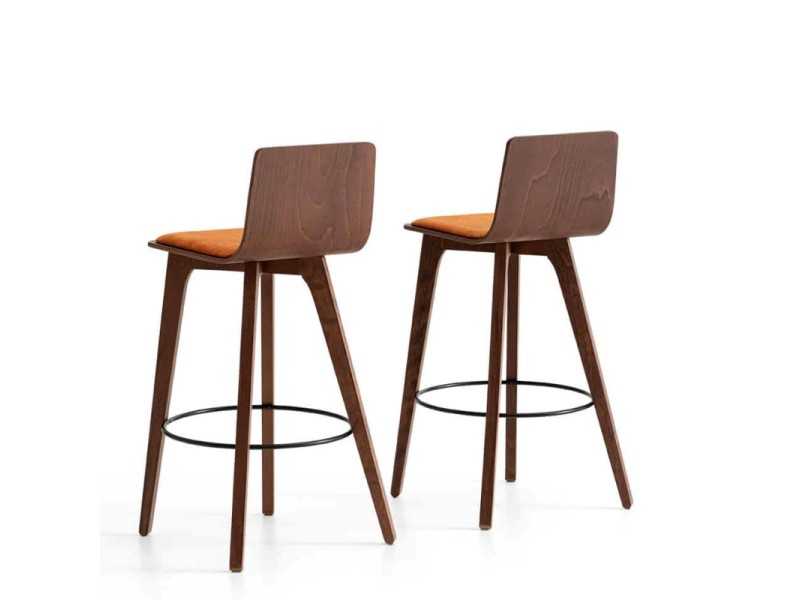 Tabouret design nordique avec coussin - ANNIKA WOOD