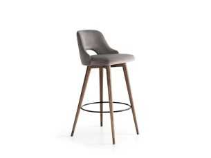 Tabouret design avec piètement en bois - ANALIA