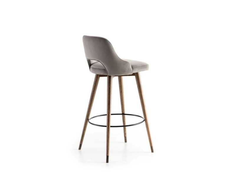 Taburete de diseño con base en madera - ANALIA
