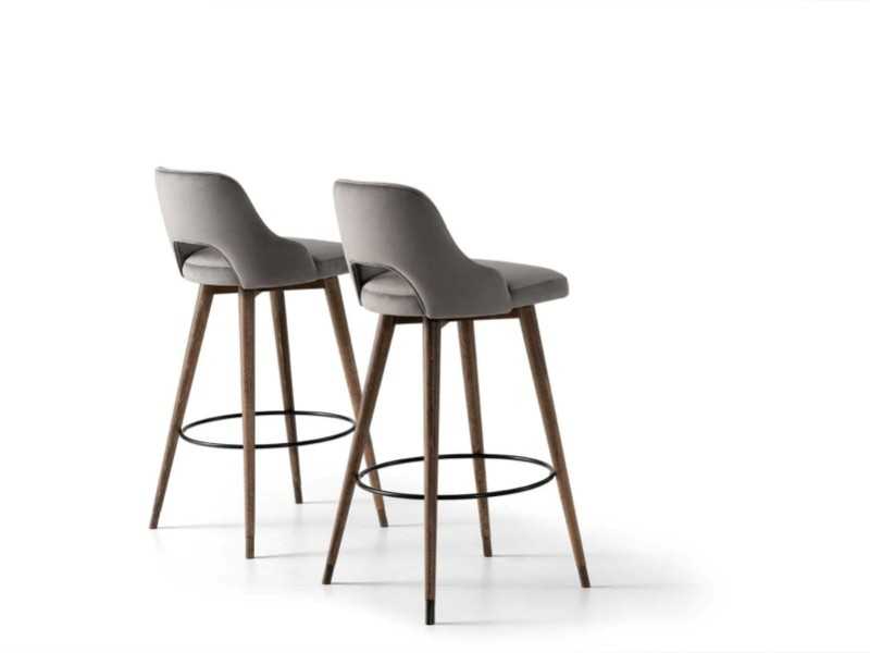 Taburete de diseño con base en madera - ANALIA