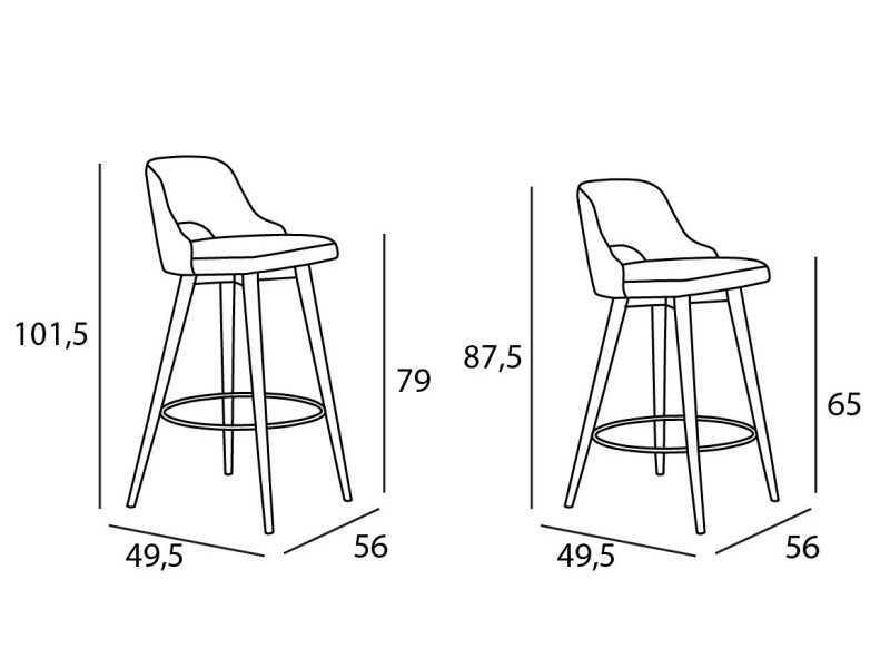 Taburete de diseño con base en madera - ANALIA