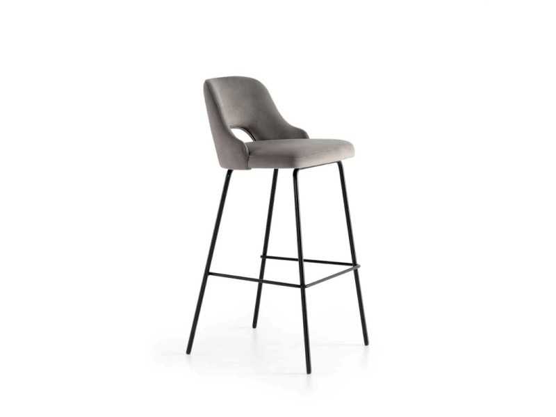 Design stool with lacquered steel base - ANALIA ACIER