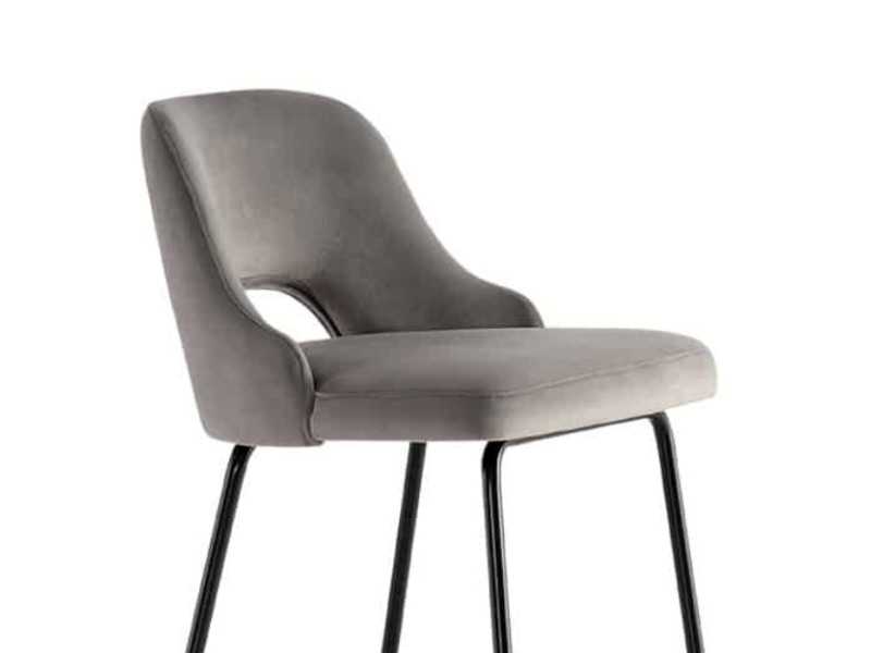 Tabouret design avec piètement en acier laqué - ANALIA ACIER