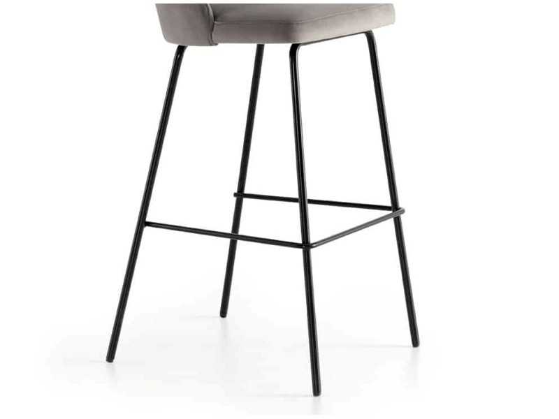 Design stool with lacquered steel base - ANALIA ACIER