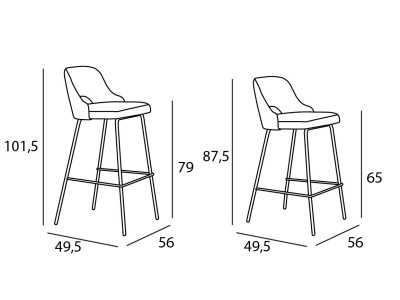 Tabouret design avec piètement en acier laqué - ANALIA ACIER