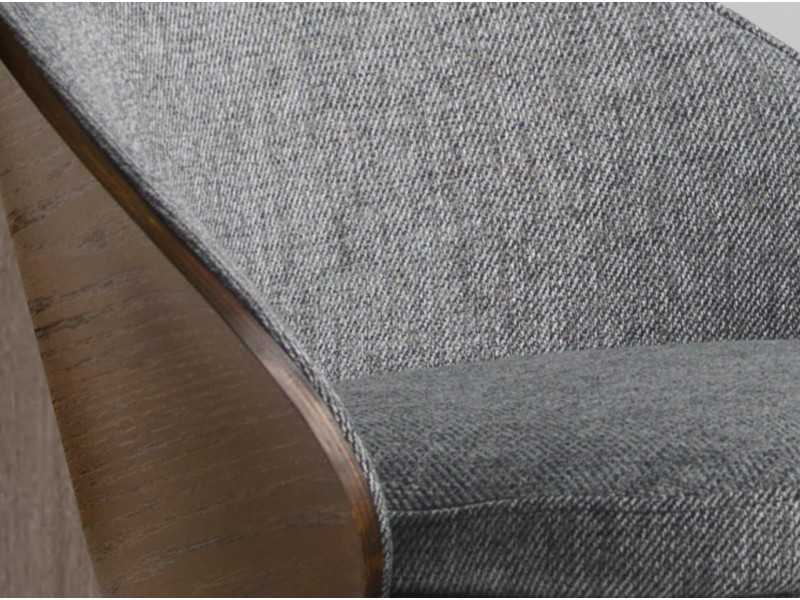 Taburete de diseño chapado en nogal y base en acero inox negro - TALLIN