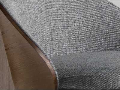 Tabouret design plaquée noyer et piètement inox noir - TALLIN