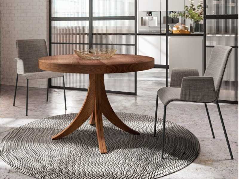 Round and extendable dining table - COURBES