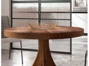 Round and extendable dining table - COURBES 2