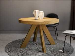 Mesa de comedor redonda y extensible - TREKY