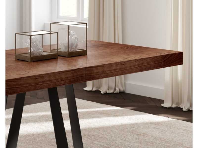 Table à manger extensible avec piètement en acier laqué - VIANDEM