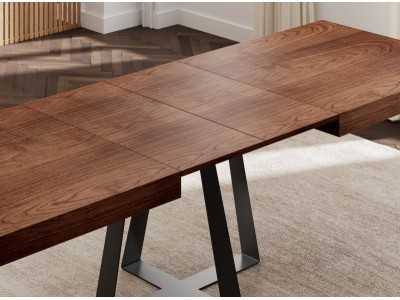 Table à manger extensible avec piètement en acier laqué - VIANDEM