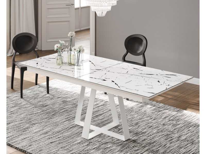 Extendable dining table with steel base -MARKO