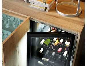 Mueble vinoteca en roble con base en acero - BARBERÁ 2