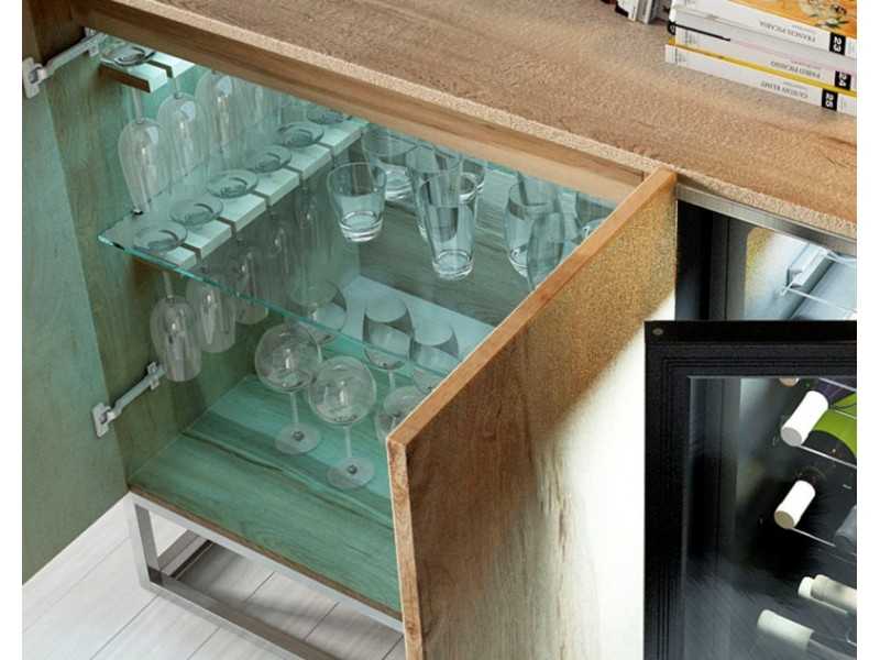 Cave à vin en chêne avec base en acier - BARBERÁ