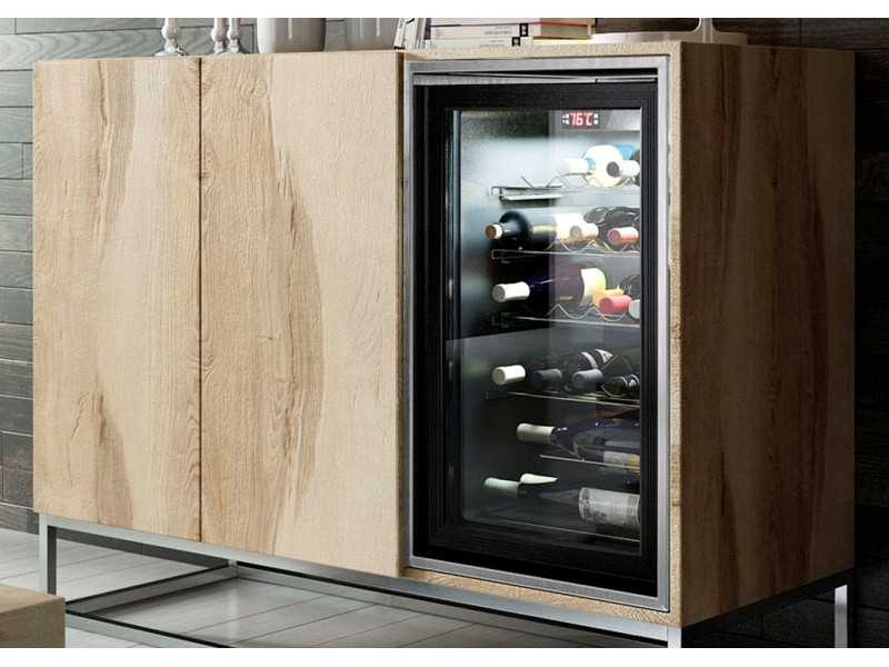 Cave à vin en chêne avec base en acier - BARBERÁ