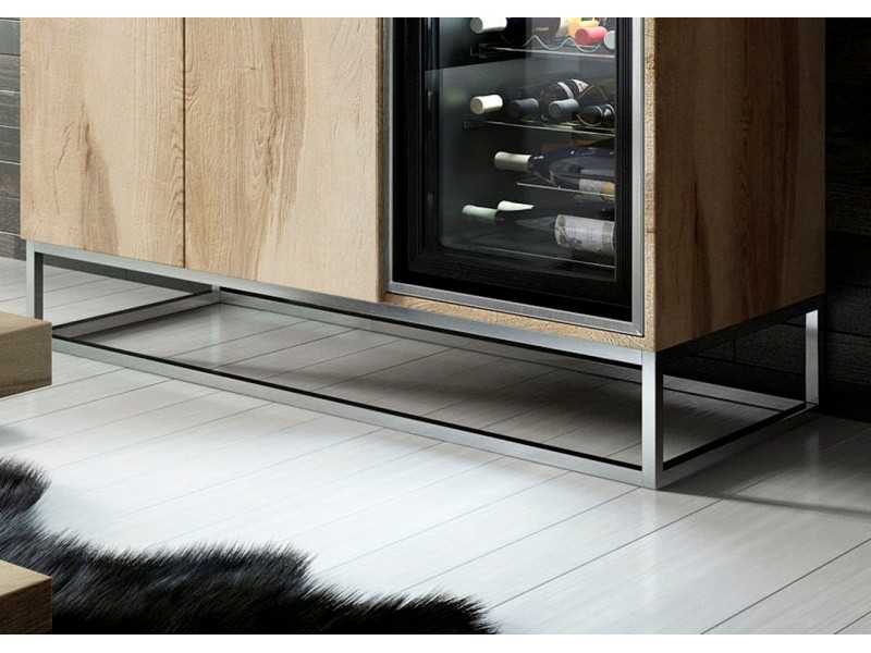 Mueble vinoteca en roble con base en acero - BARBERÁ