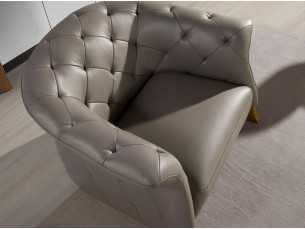 Chester armchair upholstered in genuine leather - ALBERTINE 2