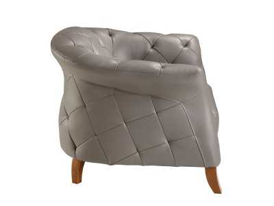 Fauteuil Chester tapissé de cuir véritable - ALBERTINE Fauteuil Chester tapissé de cuir véritable - ALBERTINE