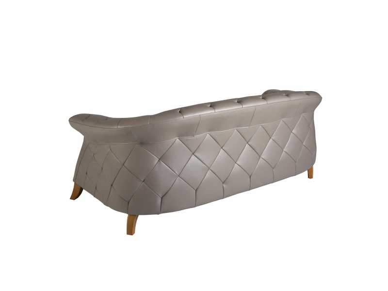 2-seater chester sofa upholstered in genuine leather - ALBERTINE 2