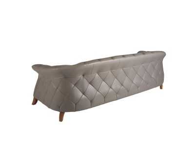 3-seater chester sofa upholstered in genuine leather - ALBERTINE 3