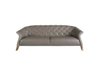 3-seater chester sofa upholstered in genuine leather - ALBERTINE 3