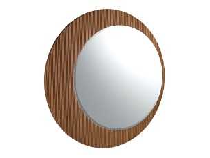 Miroir mural rond en bois de noyer - ALBERTINE 2