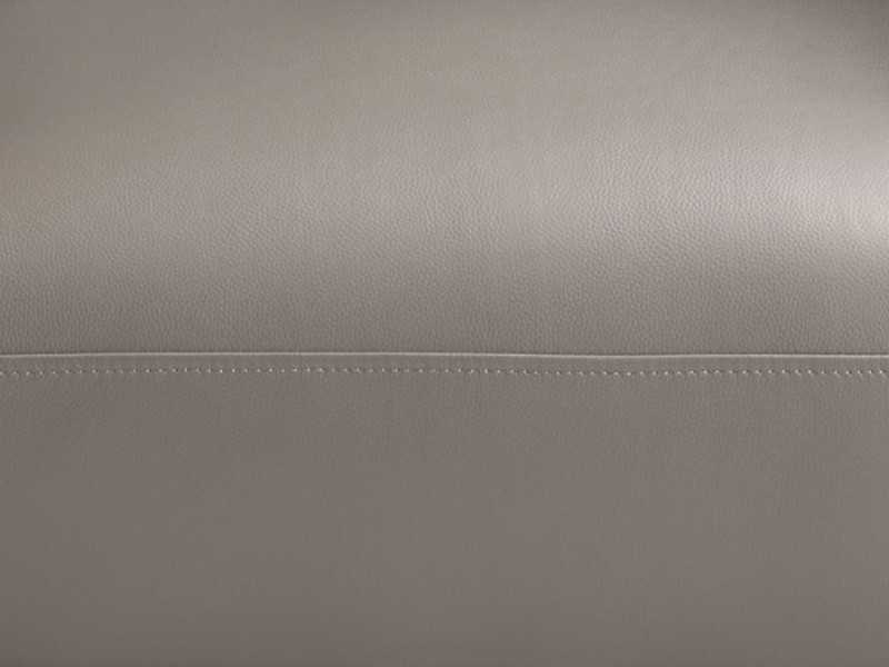 Armchair upholstered in genuine leather with exposed wood - AGNÉS