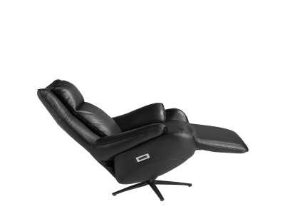 Relax swivel armchair upholstered in genuine leather - ALANI
