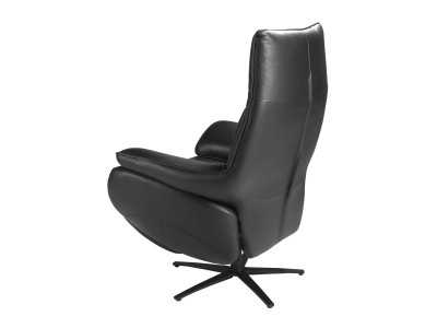Relax swivel armchair upholstered in genuine leather - ALANI