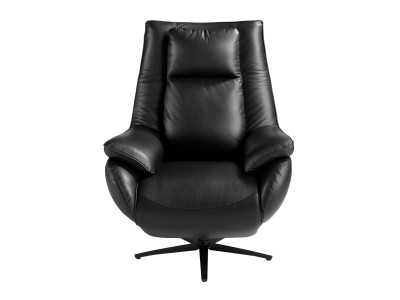 Relax swivel armchair upholstered in genuine leather - ALANI
