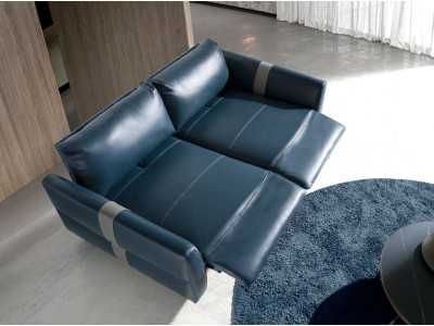 2-seater relax sofa upholstered in genuine leather - ADELLE