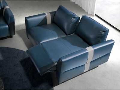 2-seater relax sofa upholstered in genuine leather - ADELLE