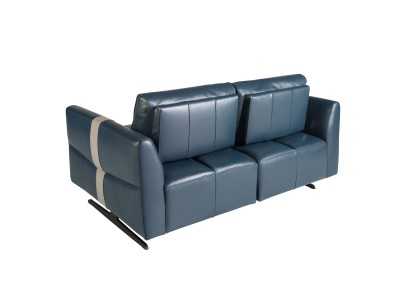 2-seater relax sofa upholstered in genuine leather - ADELLE