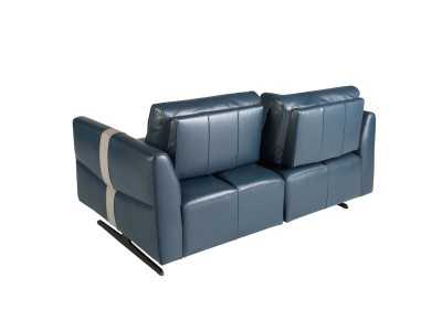 2-seater relax sofa upholstered in genuine leather - ADELLE
