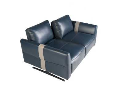 2-seater relax sofa upholstered in genuine leather - ADELLE