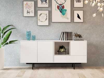 Aparador de diseño lacado con base metálica - ATIKO