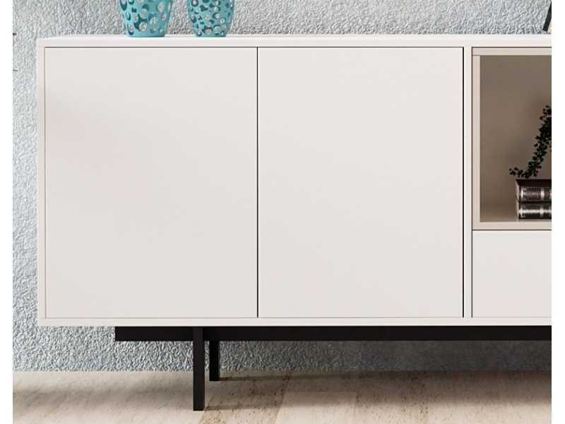 Lacquered design sideboard with metal base - ATIKO