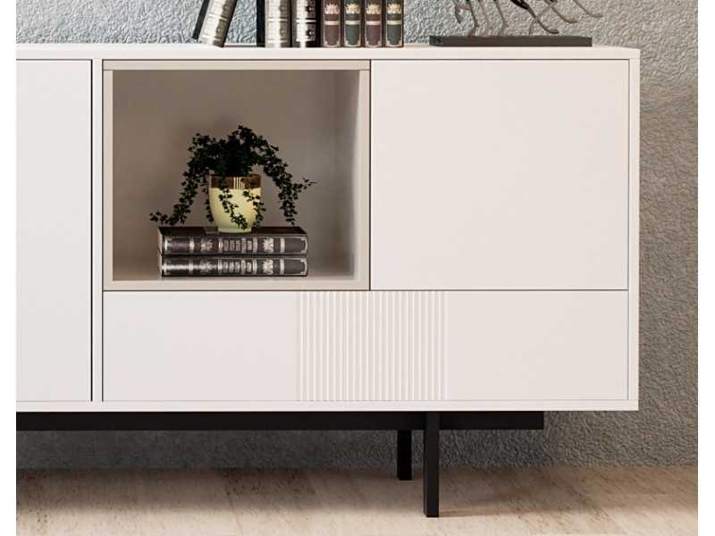 Lacquered design sideboard with metal base - ATIKO