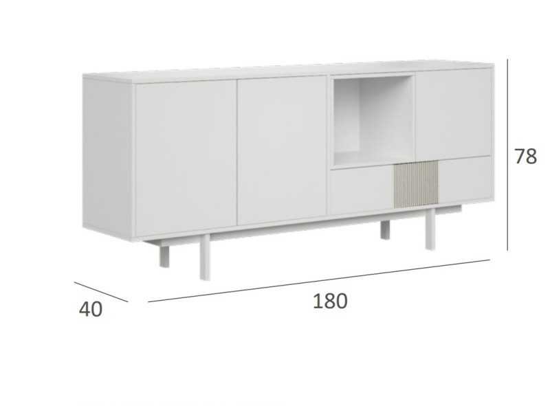 Lacquered design sideboard with metal base - ATIKO