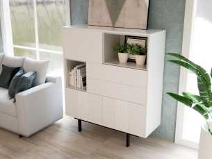 High lacquered design sideboard with metal base - ATIKO 2