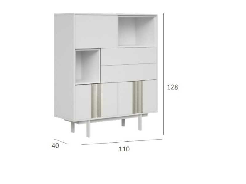 Buffet haut design laqué avec piètement en métal - ATIKO 2
