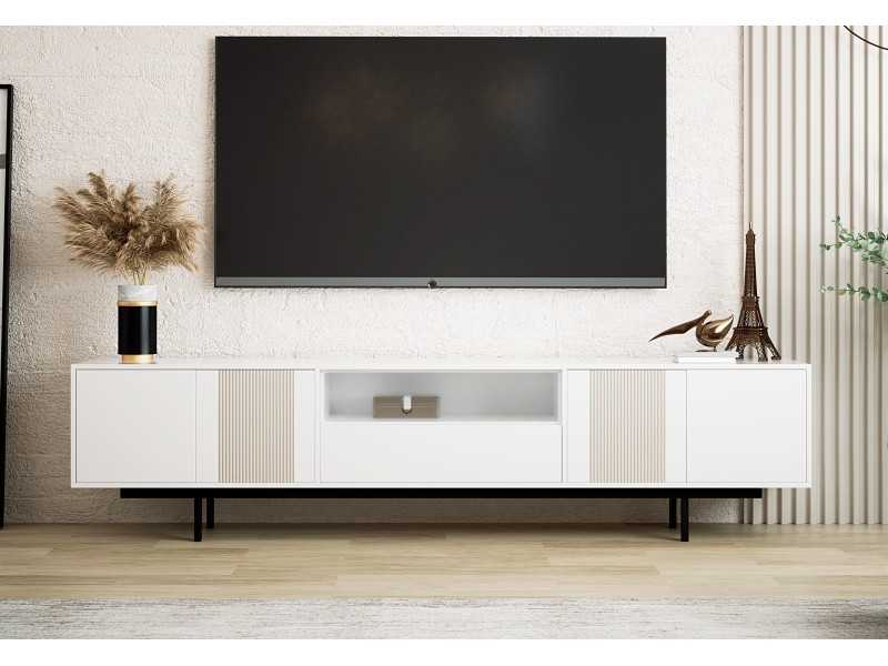 Lacquered design TV cabinet with metal base - ATIKO