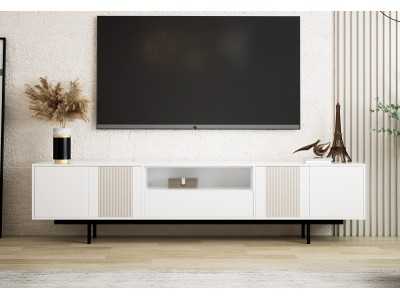Lacquered design TV cabinet with metal base - ATIKO