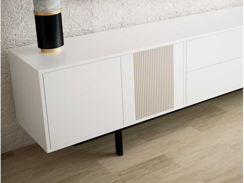 Lacquered design TV cabinet with metal base - ATIKO