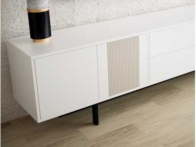 Lacquered design TV cabinet with metal base - ATIKO