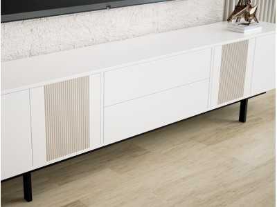 Lacquered design TV cabinet with metal base - ATIKO